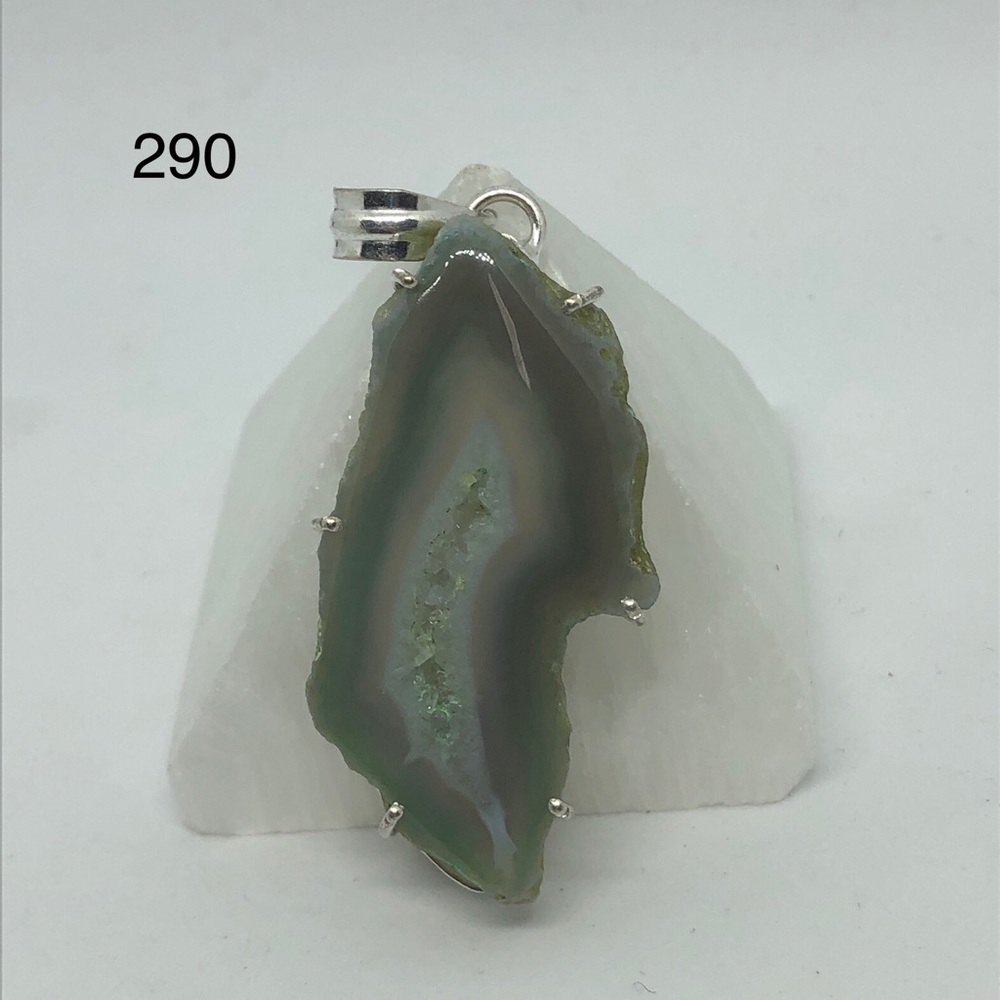 Botswana Agate Druzy Pendant